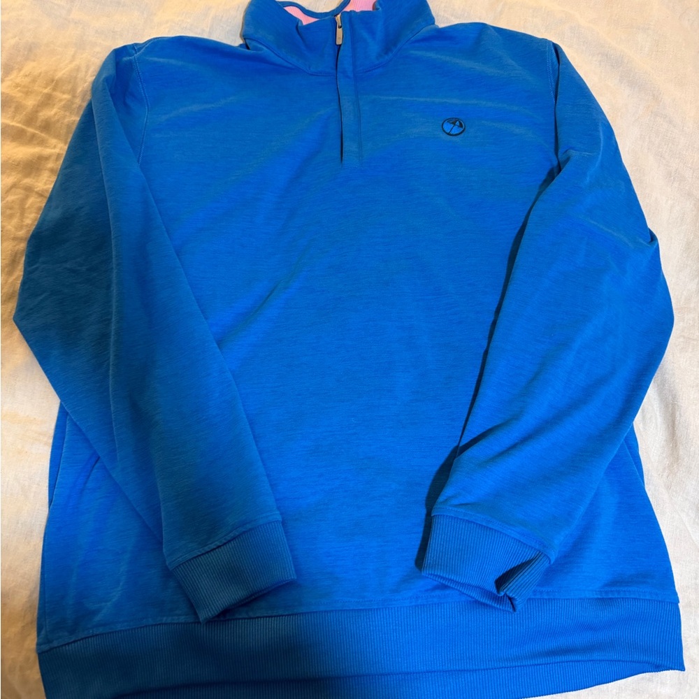 Puma & Arnold Palmer Men's Bright Blue Zip-Up Pullover